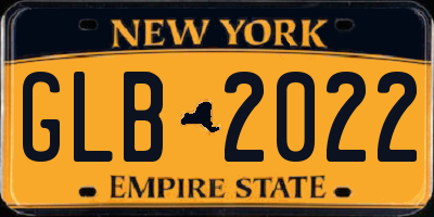 NY license plate GLB2022