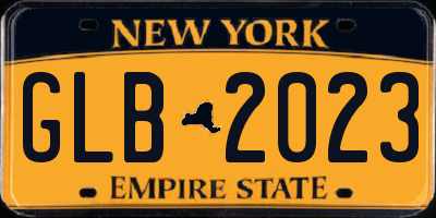 NY license plate GLB2023