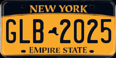 NY license plate GLB2025