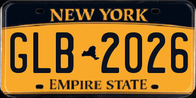 NY license plate GLB2026