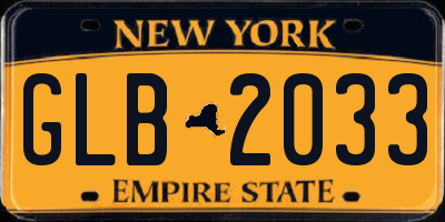 NY license plate GLB2033