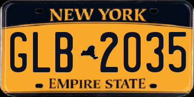 NY license plate GLB2035