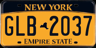 NY license plate GLB2037