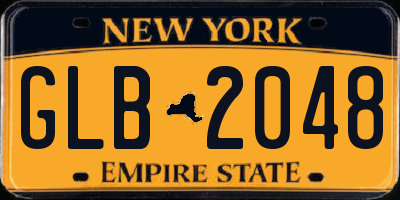 NY license plate GLB2048
