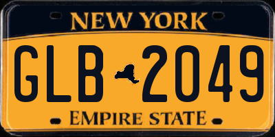 NY license plate GLB2049