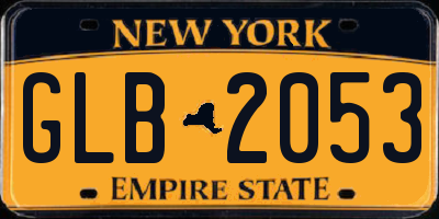 NY license plate GLB2053