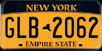 NY license plate GLB2062