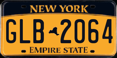 NY license plate GLB2064