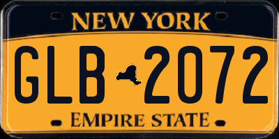 NY license plate GLB2072