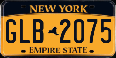 NY license plate GLB2075