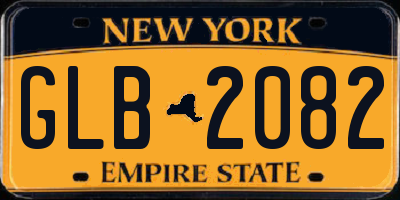 NY license plate GLB2082