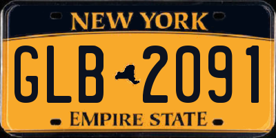 NY license plate GLB2091