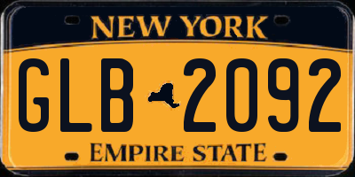 NY license plate GLB2092