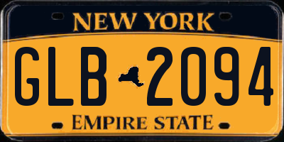 NY license plate GLB2094