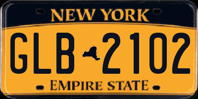 NY license plate GLB2102