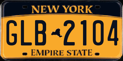NY license plate GLB2104