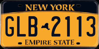 NY license plate GLB2113