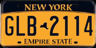 NY license plate GLB2114