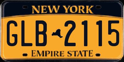 NY license plate GLB2115