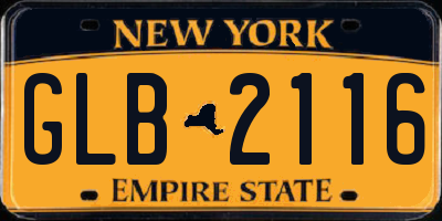 NY license plate GLB2116
