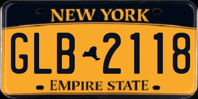 NY license plate GLB2118
