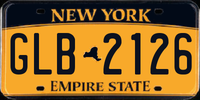 NY license plate GLB2126