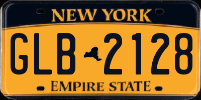 NY license plate GLB2128