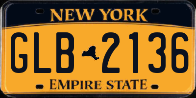 NY license plate GLB2136
