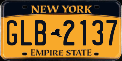 NY license plate GLB2137