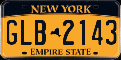 NY license plate GLB2143