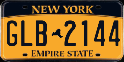 NY license plate GLB2144