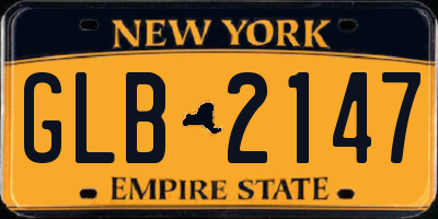NY license plate GLB2147