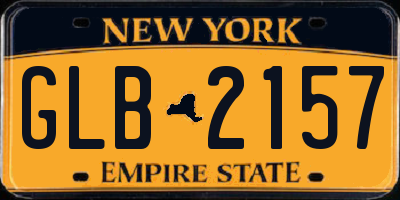 NY license plate GLB2157