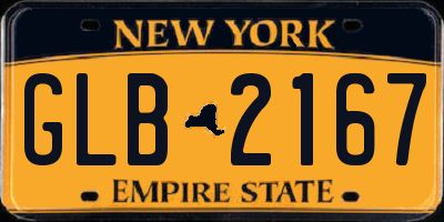 NY license plate GLB2167