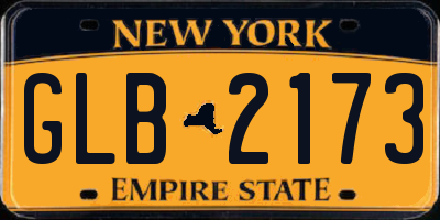 NY license plate GLB2173