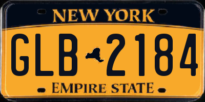 NY license plate GLB2184