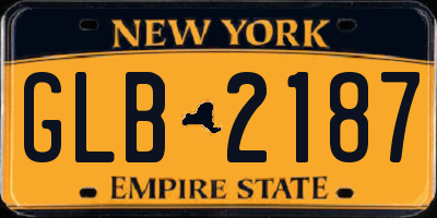 NY license plate GLB2187
