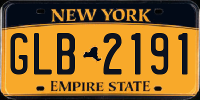 NY license plate GLB2191