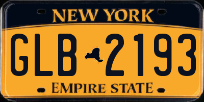 NY license plate GLB2193