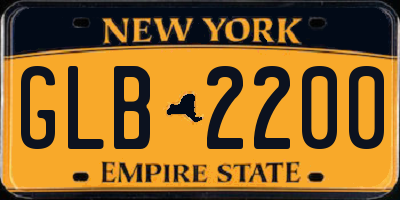 NY license plate GLB2200