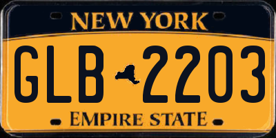 NY license plate GLB2203