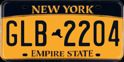 NY license plate GLB2204