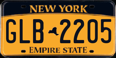 NY license plate GLB2205