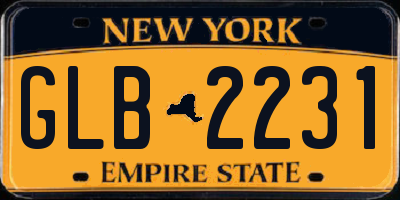 NY license plate GLB2231
