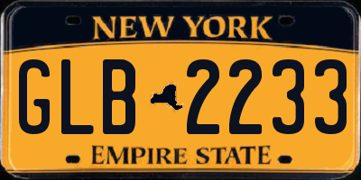 NY license plate GLB2233