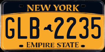 NY license plate GLB2235