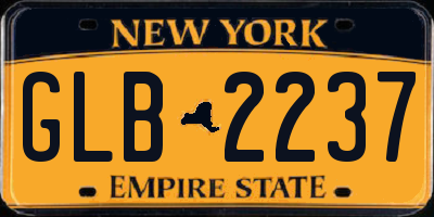 NY license plate GLB2237