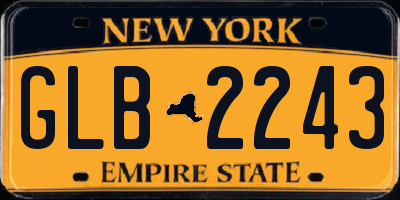 NY license plate GLB2243