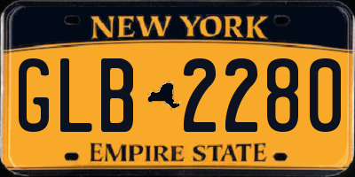NY license plate GLB2280