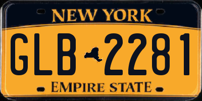NY license plate GLB2281